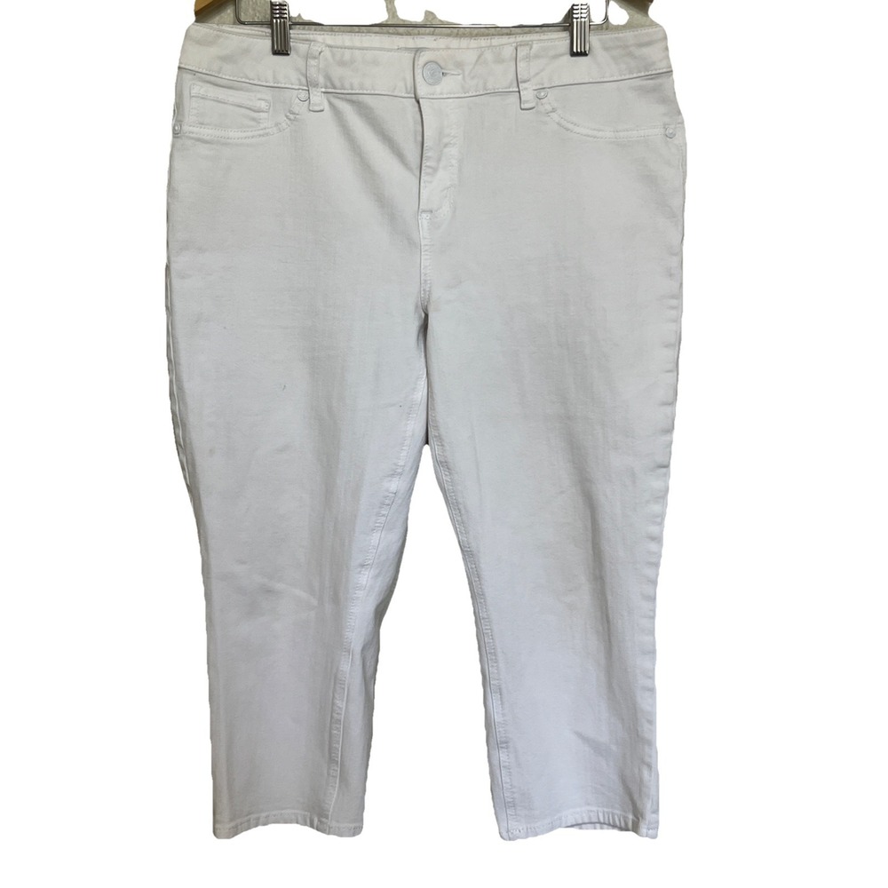 Women's SEVEN7 White Skinny Capri Jeans Size‎ 16 Denim Stretch